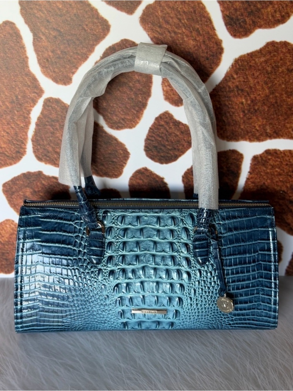 GORGEOUS BLUE Brahmin Sophia Retro Blue Melbourne bag NWT HTF - Picture 3 of 11